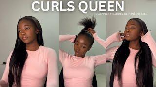 BEGINNER FRIENDLY CLIP IN TUTORIAL |  STRAIGHT 20" LIGHT YAKI CURLSQUEEN CLIP-INS