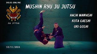 Mushin ryu ju jitsu : Trois techniques de défense avec Hachi mawashi, Uki goshi, Kote gaeshi.