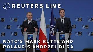 LIVE: NATO Secretary General Mark Rutte and Polish President Andrzej Duda at NATO Headquarters