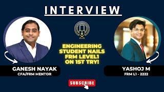 How Yashoj Balanced Work and Prep to Score in Top Quartile of the FRM L1 Exam | WhatsApp 9819137880