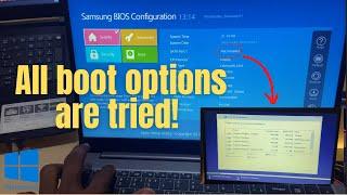 Como resolver o Erro “all boot options are tried” no notebook Samsung modelo com Intel da 11th Gen