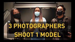 3 Photographers Shoot 1 Model Challenge - Studio Photography Edition