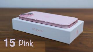 iPhone 15 Pink Unboxing with Light Pink Silicone Case