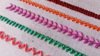 5 basic stitch border embroidery design for absolute beginners /Easy hand embroidery