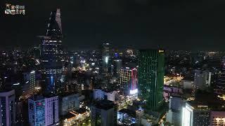 Vietnam travel: Beautiful nighttime drone video (flycam) of Ho Chi Minh City._Part 1