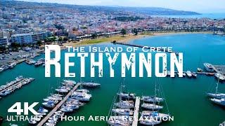 [4K] RETHYMNON  Ρέθυμνο 2024 | 1 Hour Drone Aerial Relaxation Film | Crete GREECE