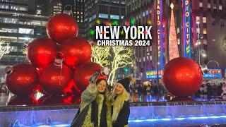 New York Christmas Walk  Rainy Night Walk Midtown Manhattan Holiday Season NYC Walking Tour 4K