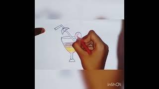 How to draw juice glass drawing #juiceglass #drawing #Ainee