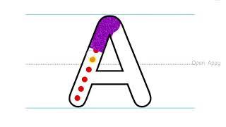 Learn English Alphabets | ABCD Capital Letters for Kids | Purple Color | Open Appy