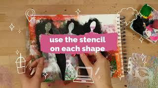 Mixed Media Art Journal Tutorial With a DIY Stencil