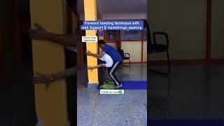 Forward banding technique with wall Support || Hamstrings opening #shorts #yoga #fitness