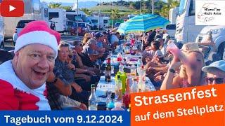 Tagebuch vom 9.12.2024 - Strassenfest auf dem Wohnmobilstellplatz in Spanien am Nikolaustag