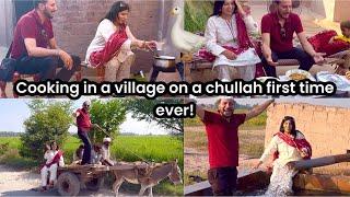 MAMA COOKS ON A DESI VILLAGE CHULLAH FIRST TIME EVER!|| DINNER INVITATION FROM THE VILLAGERS 🪿