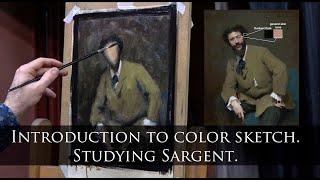 Introduction to colour sketch. Studying Sargent.