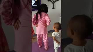 Ameera Azzahra Aiyra dancing at home