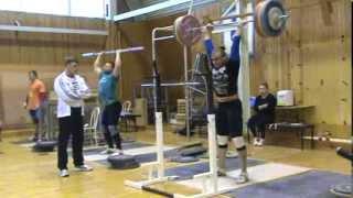 Weightlifting, Julia Konovalova & Vladimir Safonov, push press 150kg, 02/2014