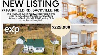 NEW LISTING - $229,900‼️3 bedroom home with detached garage in the beautiful town of Sackville,NB.