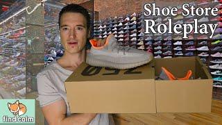 ASMR Shoe Store Roleplay  Tapping, Scratching, Soft Spoken (Yeezy, Leather Shoes)