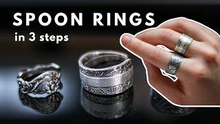 Create SPOON RINGS in 3 easy steps!! DIY spoon ring tutorial