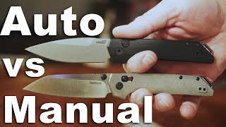 Kershaw Titanium Iridium Manual vs Aluminum Auto