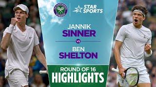 Jannik Sinner v Ben Shelton | Round of 16 Highlights | #WimbledonOnStar