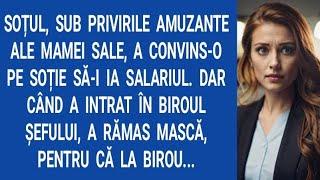 Soțul, sub privirile amuzante ale mamei sale, a convins-o pe soție să-i ia salariul. Dar când a...