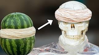 How Many Rubber Bands Will Crush A Human Skull?