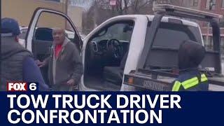 Confrontation between man, tow truck driver | FOX6 News Milwaukee