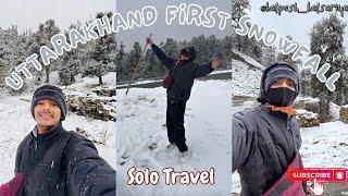 Uttarakhand First Snowfall Solo Traveling 2024 | Kalpesh Kalsariya Vlog | #solo #snow #uttrakhand