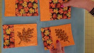 Scrappy Autumn Charm Mug Rug Coasters