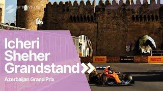 View from the Baku Street Circuit Icheri Sheher Grandstand at the Azerbaijan Grand Prix.