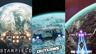 Landing on a Planet - Star Wars: Outlaws VS Starfield VS No Man's Sky Comparison