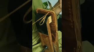 handmade Leather wallet card holder new design costumes order#HandmadeWallet#ContrastDesign #DIY