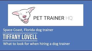 What to look for when hiring a dog trainer - Tiffany Lovell Pet Trainer HQ