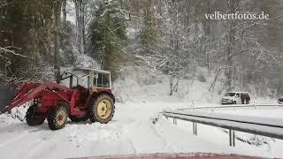 Fahrt zum Langenberger Sender im Schneechaos