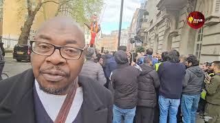 British Born JAMAICAN Brother Mikaeel during 8th Shawal Protest Outside Saudi Embassy London