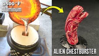 Casting An Aluminum Alien CHESTBURSTER From The Movie Aliens (Complete Build Process)