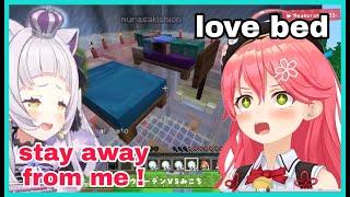 Sakura Miko Sneak Up Inside Shion Gura Love Bed And Sleep Next To Her | Minecraft [Hololive/Eng Sub]