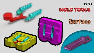 SolidWorks Mold Tools - How to make parting line Non Planner with Surface part 1/4