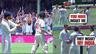 Virat Kohli & Steve Smith heated argument after Kohli showed sandpaper to aus fan after Smith wicket