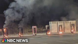 Arson suspected in Massachusetts Tesla charging station fire