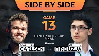 Carlsen vs. Firouzja, Game 13/16 | “Not for the faint-hearted!” | SIDE BY SIDE