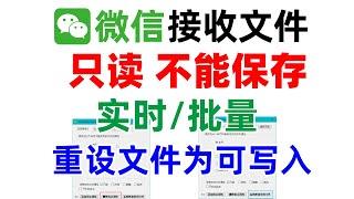 微信接收的文件变成只读不能直接编辑保存，用这个软件实时/批量重设文件为可写入