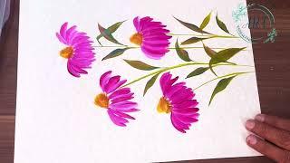 Relaxing Pink Daisies Flower Painting Tutorial | Easy Step-by-Step Art for Beginners