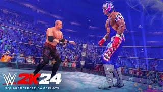 WWE 2K24 Giant Rey Mysterio vs Mini Kane | New 2K24 PC Mods