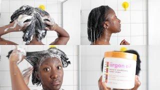 Natural Hair: Updated Wash Day Routine || With African Black Soap And Aloe Vera Juice || ADEDE