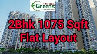 Panchsheel Greens 1 Noida Extension - 2 BHK 1075 sqft Flat Layout Greater Noida West !