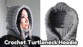 Easy Crochet Turtleneck Hoodie Tutorial