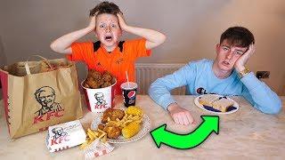 I swapped DIETS with my 10 year old LITTLE BROTHER for 24 HOURS!!