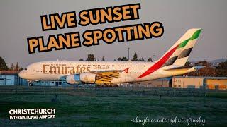  Live Sunday Sunset Plane Spotting @ CHC / NZCH / Christchurch w/Sean!